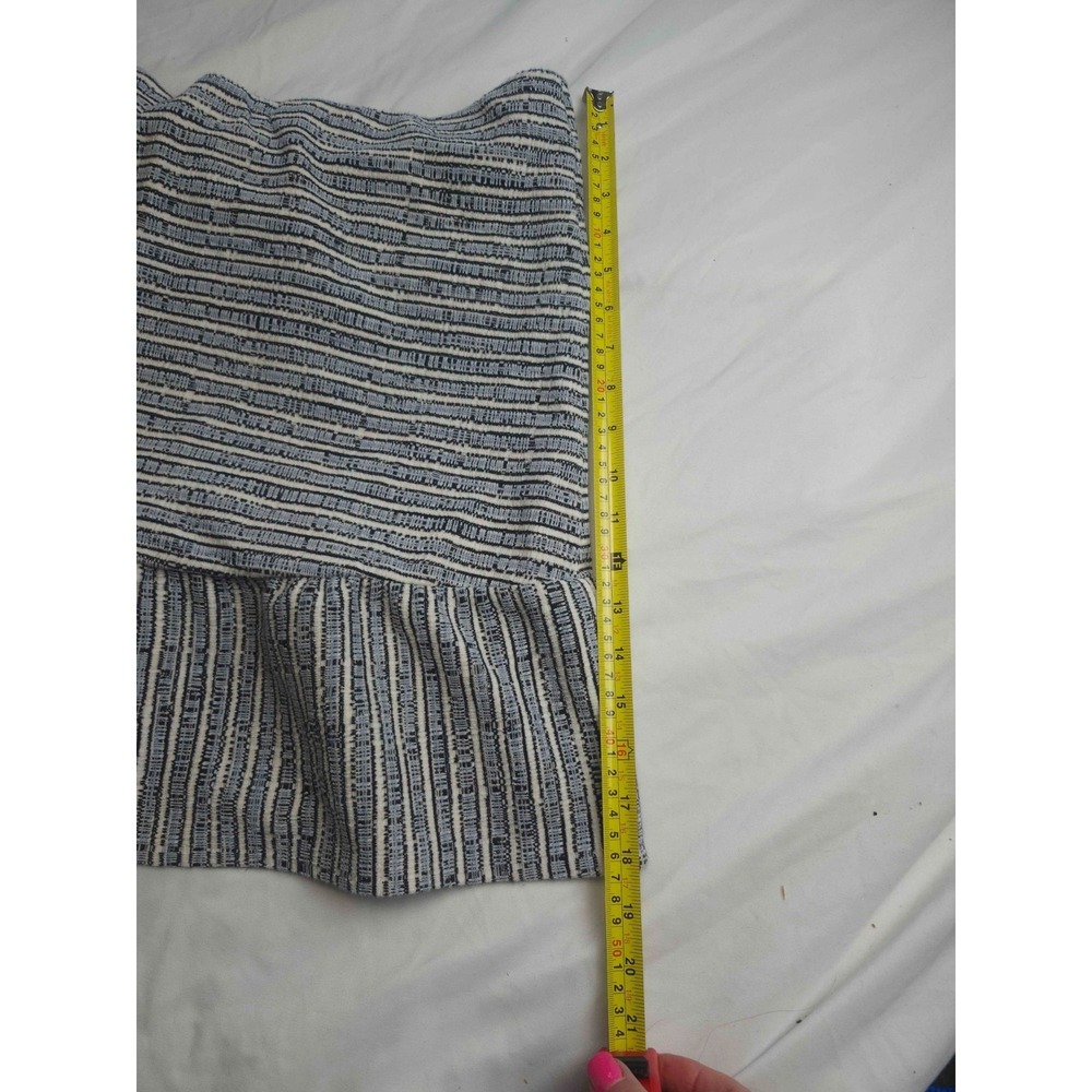 Loft Mini Skirt XL Black White Striped Textured Flounce Hem Nautical Summer Boho - Picture 4 of 4
